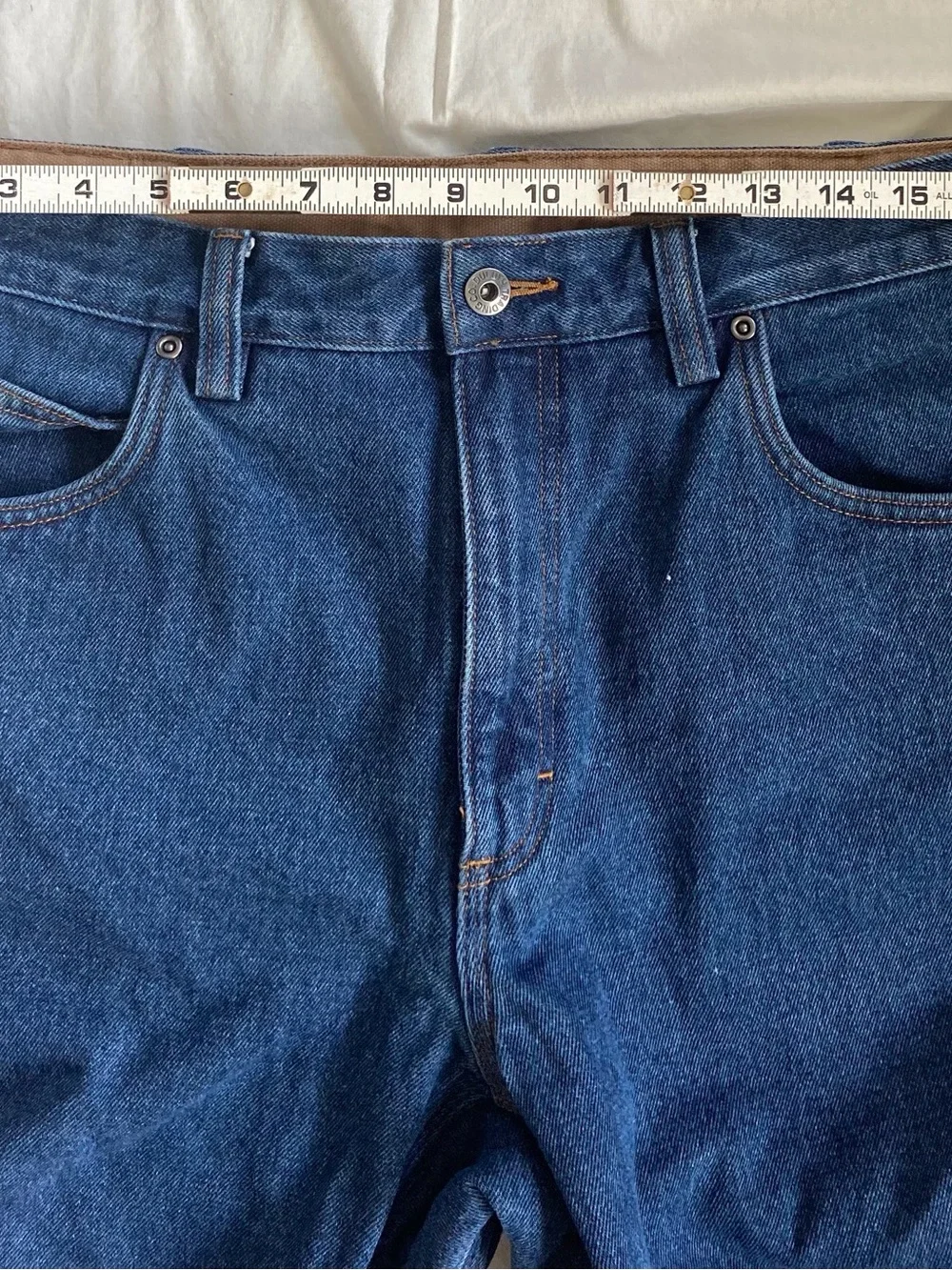 Duluth TradingCo. Men’s Ballroom PremiumDenim Jeans 36X32 Blue/Tan Flannel Lined